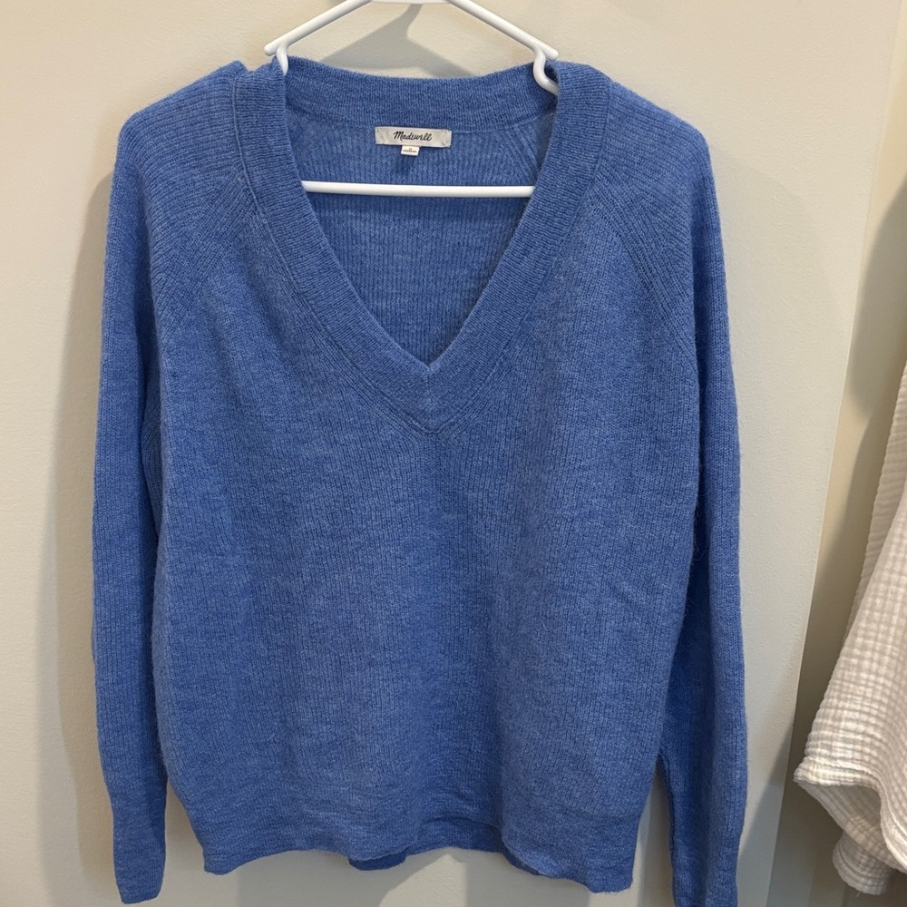 Madewell Blue V-Neck Sweater